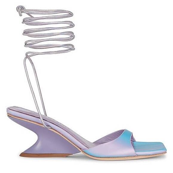 Song of Style Aurora Iridescent Wedge Heels Purple Blue Size 7.5 Strappy Sandals - Picture 1 of 16